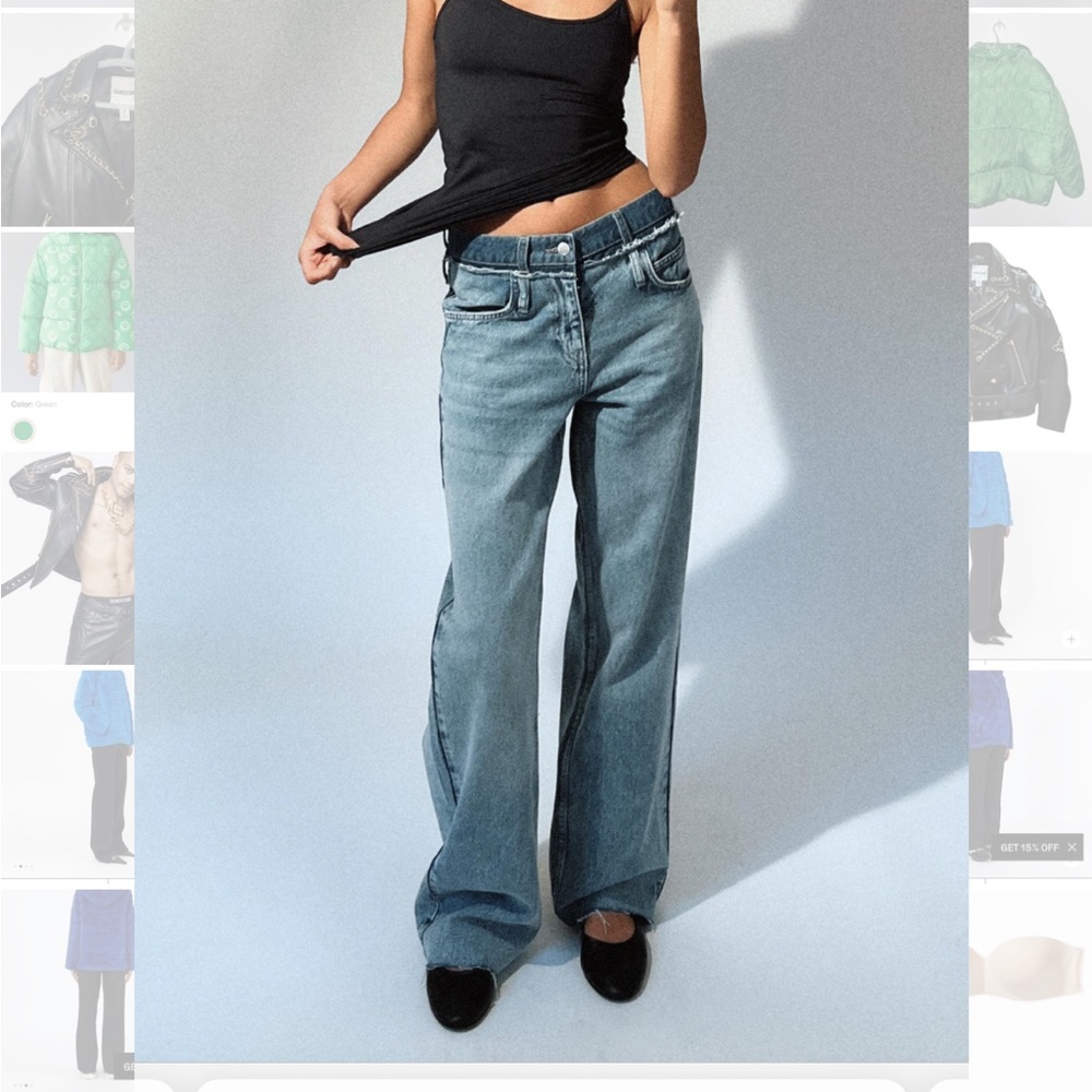 NWT Zara FULL LENGTH HIGH WAIST DOUBLE WAIST Z1975 STRAIGHT LEG JEANS